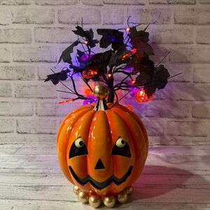 CANDY CORN LANE Resin Pumpkin Face Decor